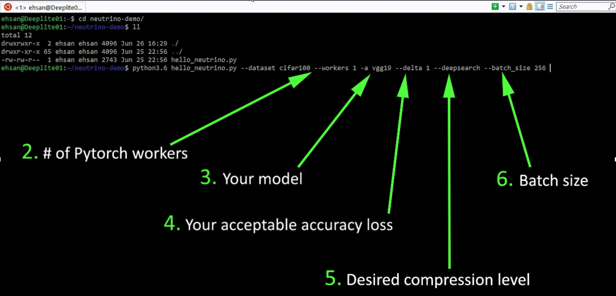 Deeplite's optimization command line