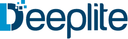 Deeplite's colourful logo in dark blue and light blue.